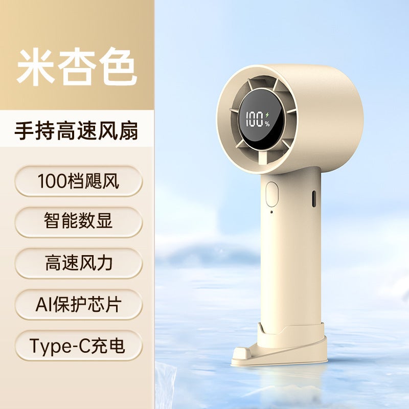 New High-Speed Small Fan Portable Student Desktop Fan Outdoor Usb Digital Display Handheld Small Fan - Image 5